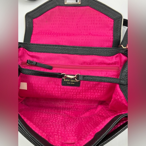 Kate Spade Wesley Place Laurel Black & White Satchel Bag - Picture 9 of 14